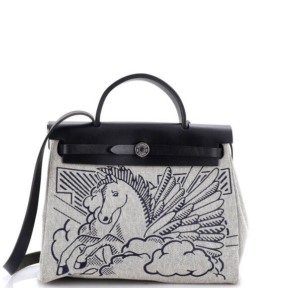 Hermes Handbags - Hermes 31 Herbag Zip Pegase Pop Toile and Leather